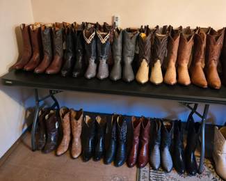Cowboy boots, many exotics and pre-ban skins