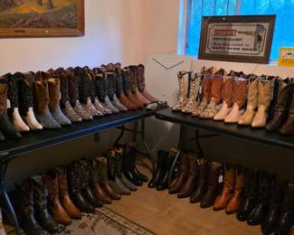 Cowboy boots, many exotics and pre-ban skins