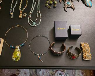 Vintage Native American jewelry, sterling silver and turquoise