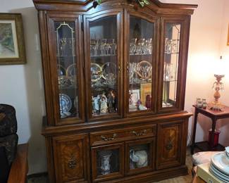 Vintage hardwood China cabinet