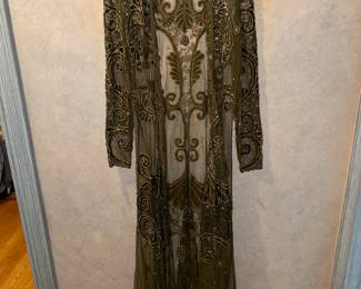 Reem Acra duster with matching evening gown