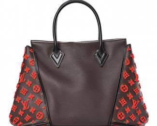 Louis Vuitton Chocolate Veau cashemire PM calfskin with red tufted monogram canvas wings