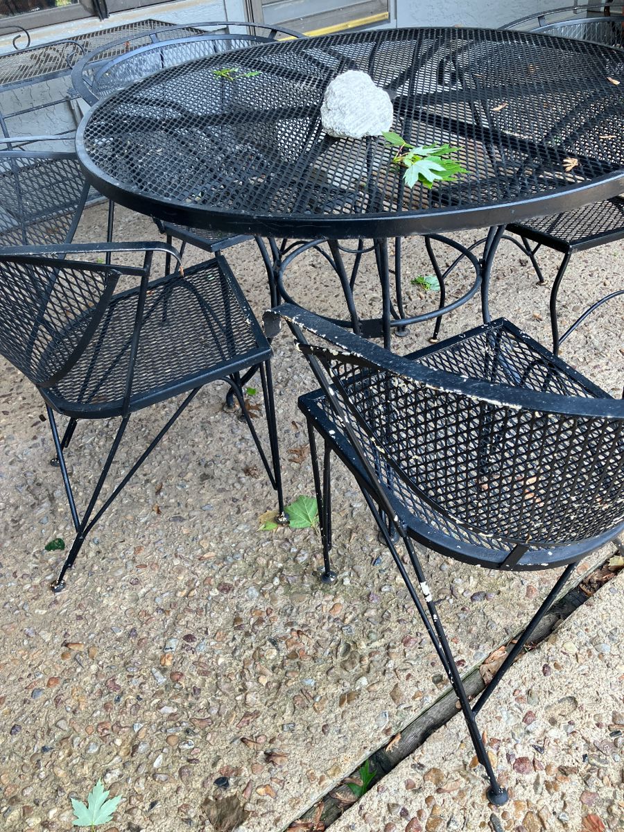 1 of 2 sets of wrought iron out door furniture