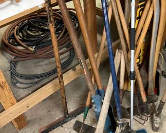 Rakes, hoes, shovels , diggers etc . Most of these items $7 or less.