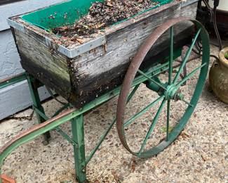 Wheel barrel flower bed