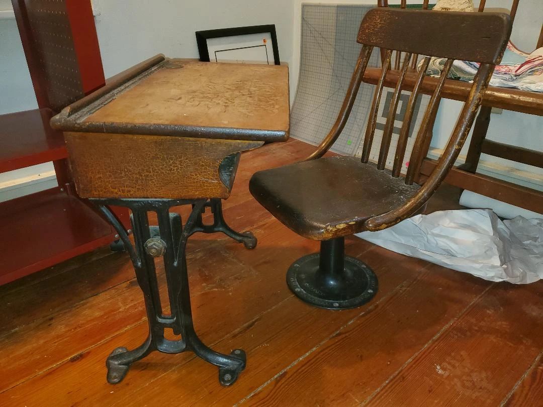 antique school desk