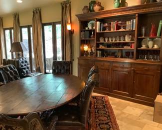 Antique Dual Drop Leaf Gate Legged Wake/Dining Table with turned legs