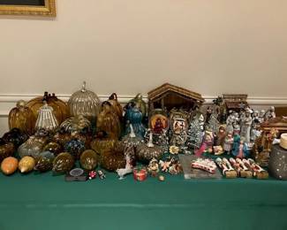 Holiday decor, many nativity sets