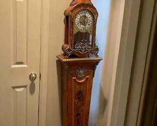 French gilt vintage clock with inlay stand