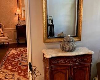 Lovely entry piece, large gilt mirror