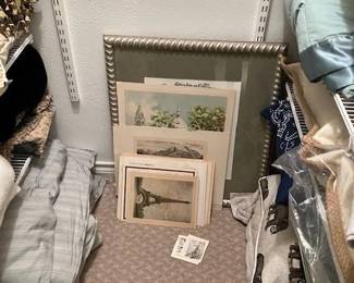 European signed art, more linens