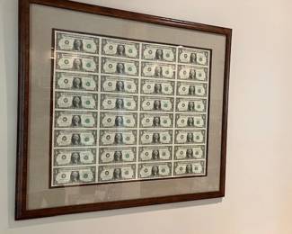 Uncut dollar bills 1980's.