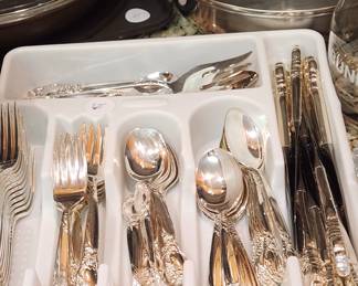 Gold in color silverware
