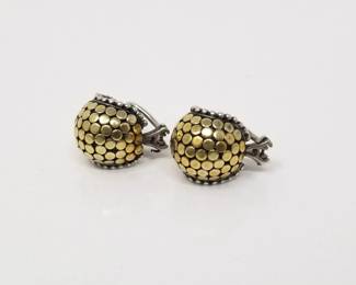 John Hardy 18k and 925 clip on earrings