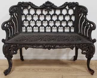 Vintage cast iron patio bench