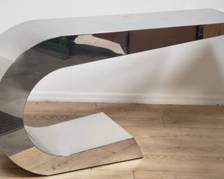 Marzio Cecchi-style modern chrome console table