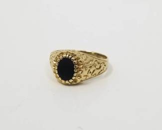 14k gold and onyx signet ring
