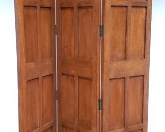 3 panel walnut room divider