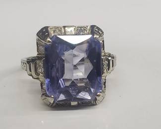14k gold, sapphire and diamond ring
