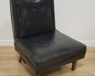 Merton Gershun for American of Martinsville Faux leather slipper chair mid-century modern unmarked