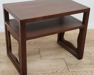 Walnut tiered side table