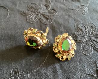Signed FLORENZA clip earrings