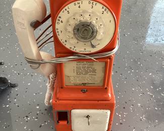 Vintage pay phone with key
