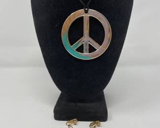 Costume Jewelry - Peace Necklace & Earrings