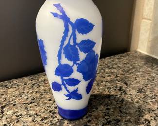 Vintage Gally Milk Glass with Cobalt Raised Floral Design Art Glass Vase.
By Appointment Only
Call or Text
Jason (832) 443-5751
Sandy (281) 450-7991