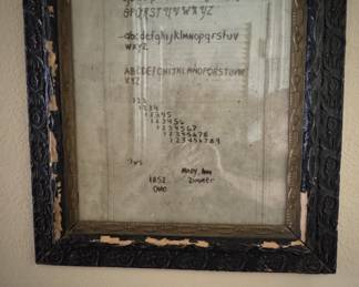 Antique framed sampler