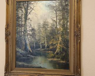 Large framed oil painting