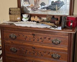 Eastlake dresser and mirror