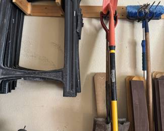 Saw horses and yard tools