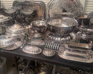 Silver serving pieces