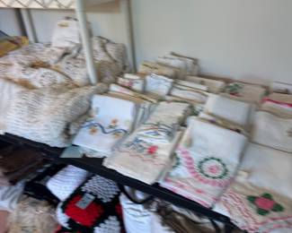 Over 500+ antique linens from the 20s-70s