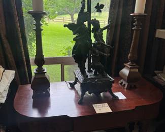 Art Nouveau bronze lamp