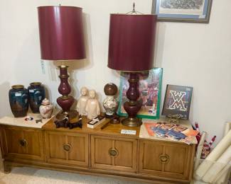 MCM chest and Mid Century Modern lamps