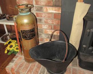 Beautiful Badgers fire extinguisher and good old coal bucket