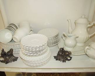 Meakin classic white china - 53 pieces