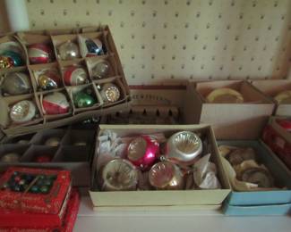 Vintage Christmas- glass and plastic ornaments