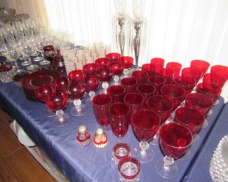 Ruby red golf ball pattern glasses and other ruby red
