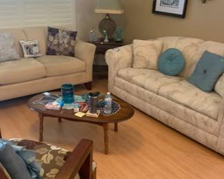 Pull out couch, and a full living room of furniture and decor!