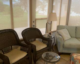Patio furniture, comfy couch, literal table lamps, and more