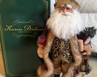 Karen Didion Original "Wine & Friends" Santa