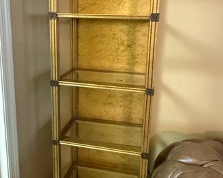 Painted Gold and Glass Curio Cabinet