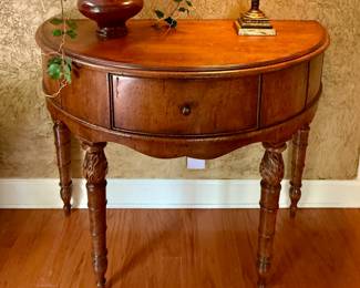 Round Front Console Table with Drawer