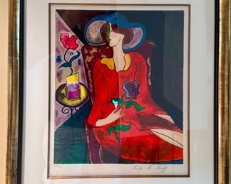 "La Nuit" Serigraph Framed and Matted 207/350 -Linda Le Kinff