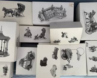 Dept. 56 Heritage Village Collection handpainted porcelain accessories