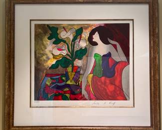"Leki" Serigraph Framed and Matted 250/350 - Linda Le Kinff (who also was the official artist for the 1998 World Cup and the 2010 Kentucky Derby)