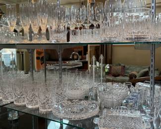 Assorted crystal stemware and serving items